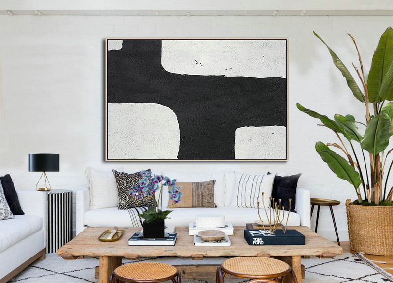 Huge Abstract Canvas Art,Oversized Horizontal Minimal Art On Canvas - Modern Paintings